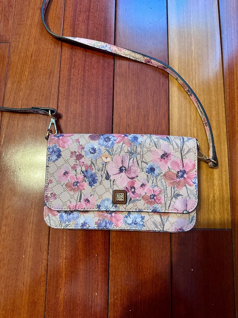 Nine West Floral Wallet Crossbody Bag